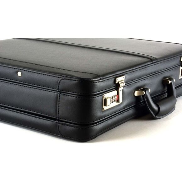 Alpine Swiss Expandable Leather Attache Briefcase Combination Locks Hard Case - Picture 12 of 12